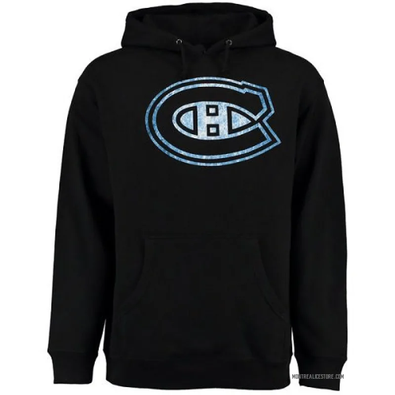 Navy Men's Montreal Canadiens Stitch Em Up Lace Hoodie -