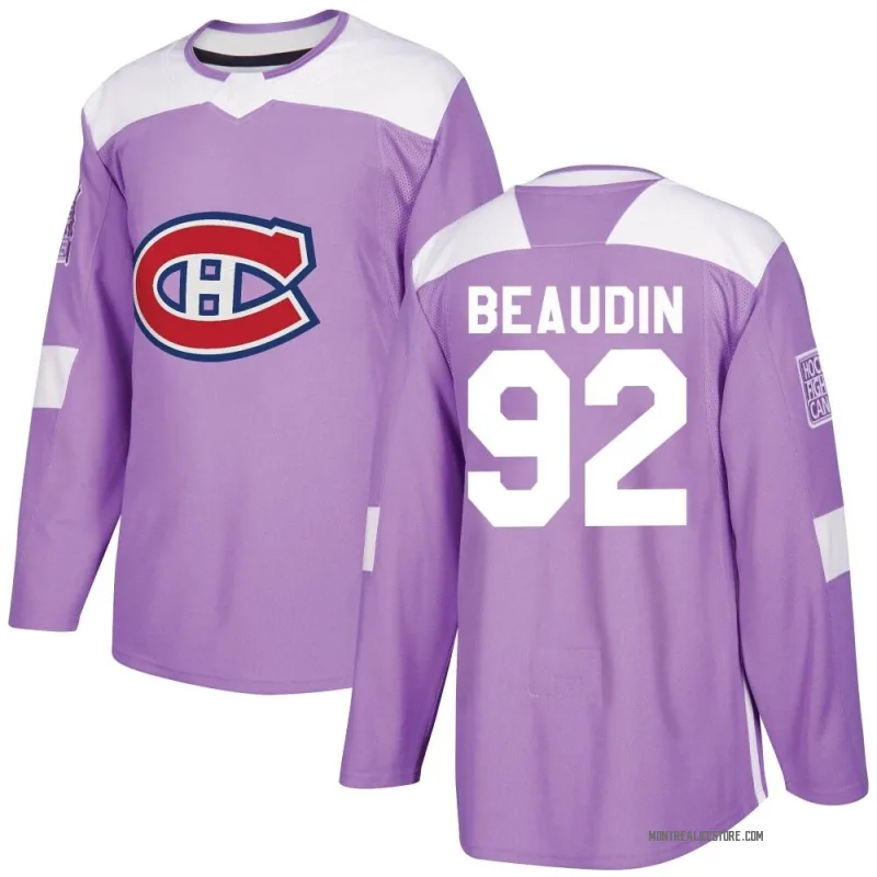 Purple Men's Nicolas Beaudin Montreal Canadiens Authentic Fights Cancer Practice Jersey