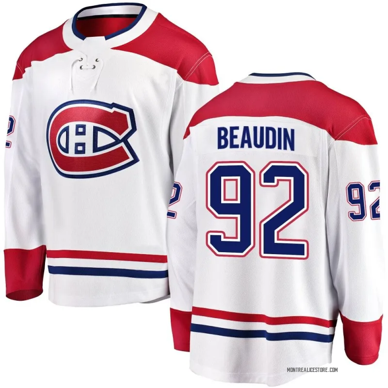 White Men's Nicolas Beaudin Montreal Canadiens Breakaway Away Jersey